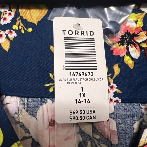 Torrid Floral Mini Challis High-Low Shirt Dress BNWT Size 1 - Picture 4 of 12